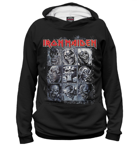 Мужское худи с изображением Iron Maiden цвета Белый