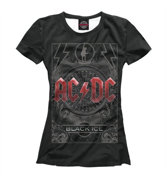 Футболка для девочек с изображением AC/DC цвета Белый