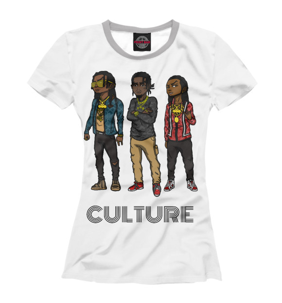 Женская футболка с изображением MIGOS цвета Белый
