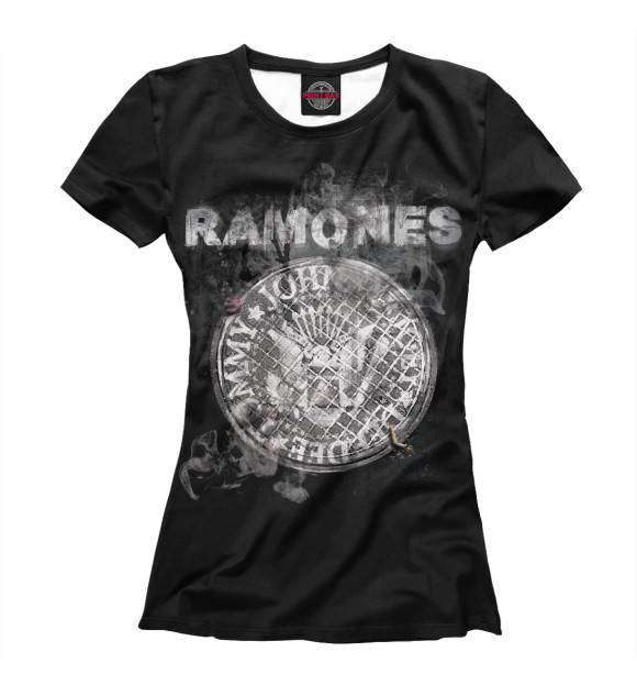 Футболка для девочек с изображением Ramones цвета Белый
