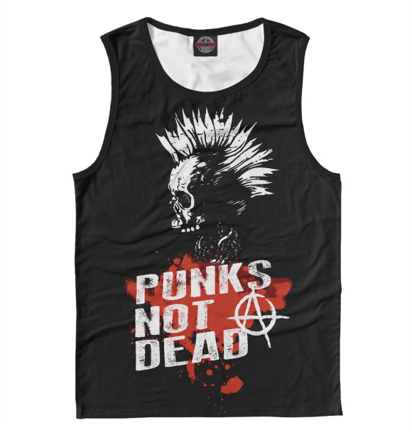 Мужская майка с изображением Punks not dead цвета Белый