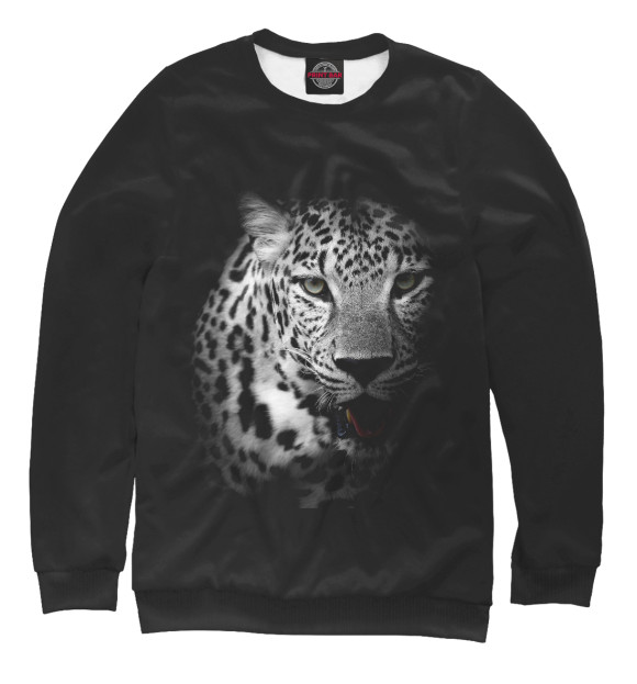 Мужской свитшот с изображением Леопард цвета Белый
