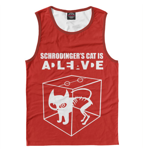 

Майки Print Bar, Белый, Кот Шредингера