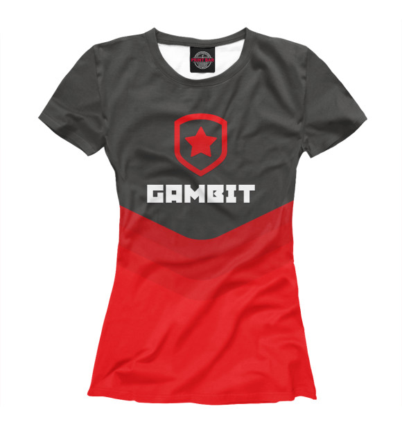 Футболка для девочек с изображением Gambit Gaming Team цвета Белый