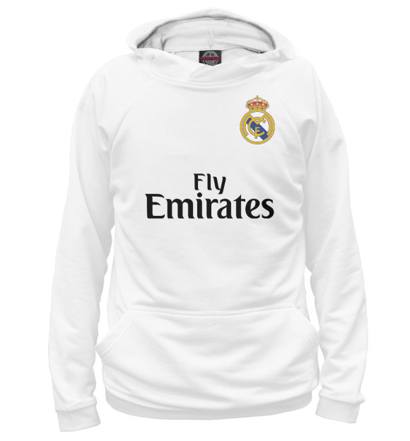 Худи для мальчика с изображением Форма Реал Мадрид цвета Белый