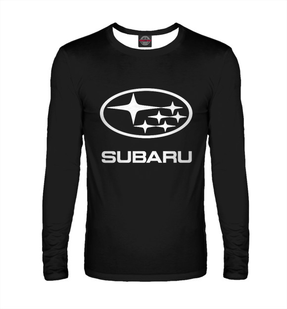 Мужской лонгслив с изображением Subaru цвета Белый