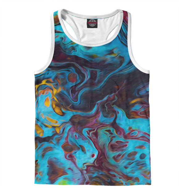 Мужская майка-борцовка с изображением Линии красок цвета Белый