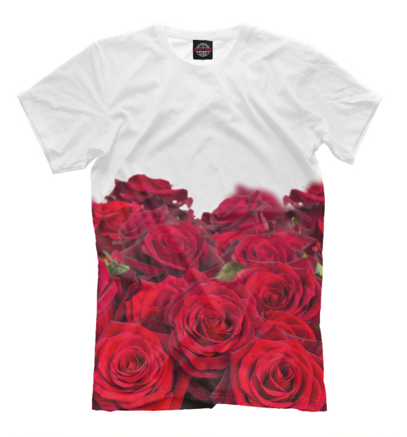 Мужская футболка с изображением Миллион алых роз цвета Молочно-белый