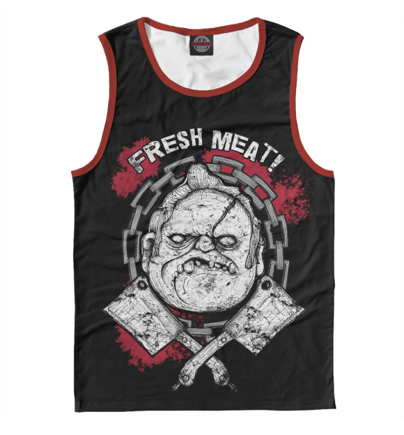 Мужская майка с изображением Freesh Meat цвета Белый