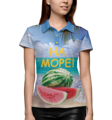 

Поло Print Bar, Белый, Морской арбуз