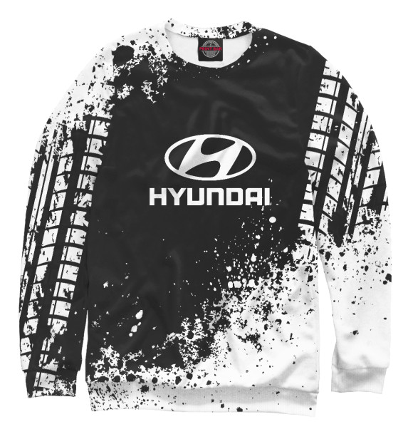 Мужской свитшот с изображением Hyundai цвета Белый