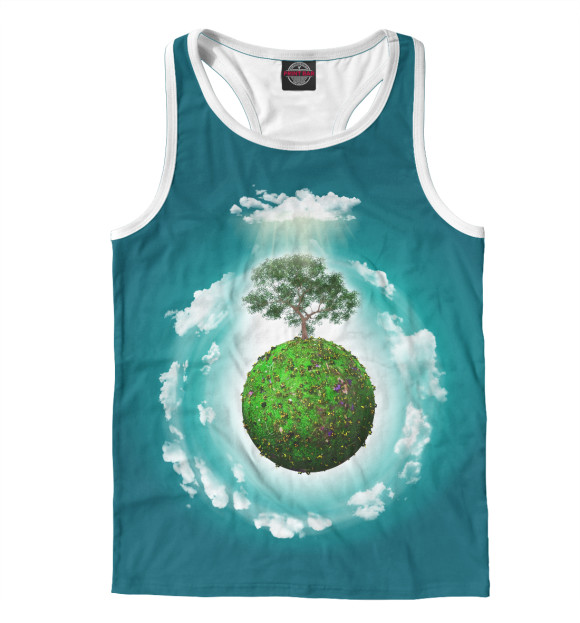 Мужская майка-борцовка с изображением Древо жизни цвета Белый