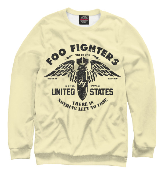 Свитшот для девочек с изображением Foo Fighters цвета Белый