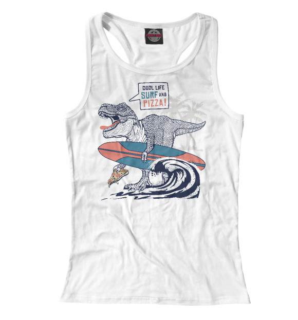 Женская майка-борцовка с изображением T-rex Динозавр цвета Белый