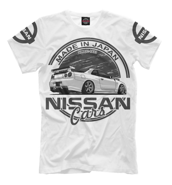 Мужская футболка с изображением Nissan цвета Белый