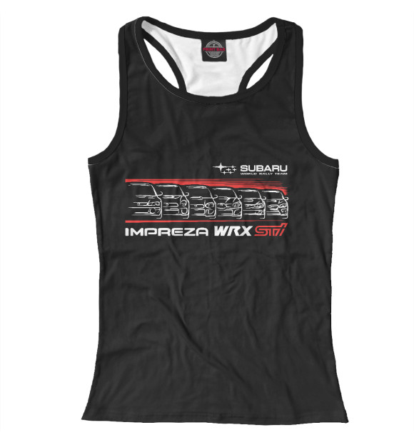 Женская майка-борцовка с изображением Impreza sti цвета Белый