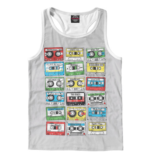 

Майки борцовки Print Bar, Белый, 80s Tapes