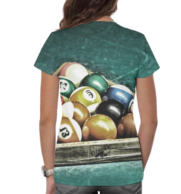 Женская футболка с изображением Мастер Бильярда цвета Белый