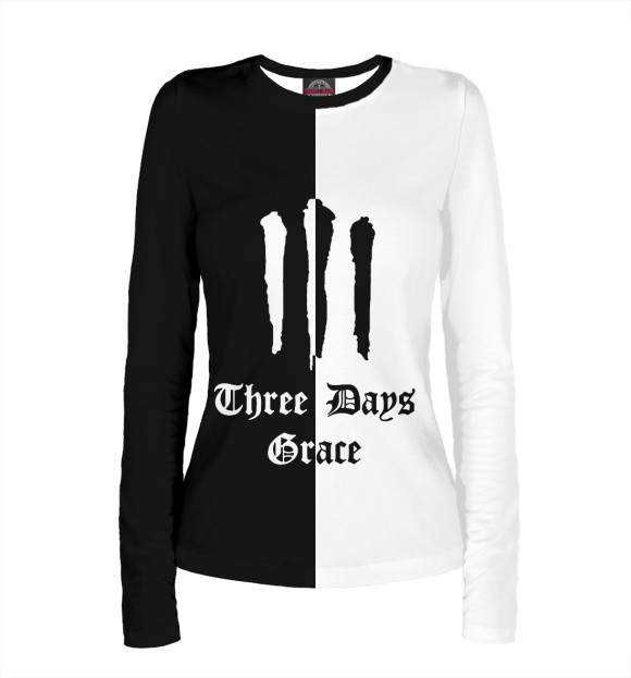 Женский лонгслив с изображением Three Days Grace цвета Белый