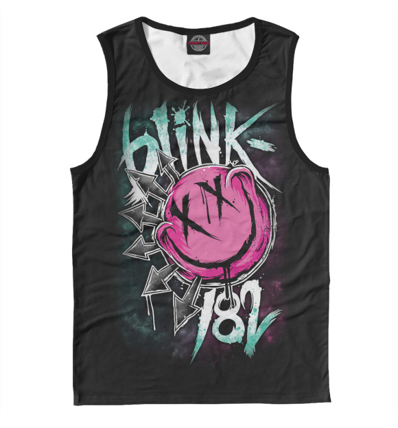 Майка для мальчика с притом Blink-182 цвета Белый Майка для мальчика с изображением Blink-182 цвета Белый
