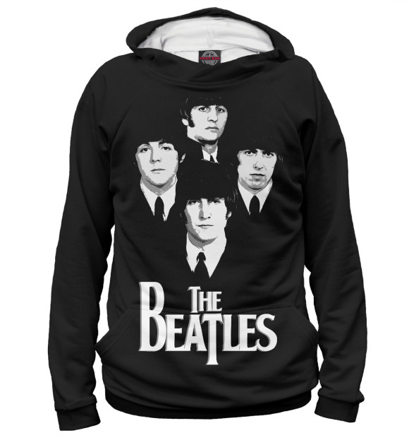 Женское худи с изображением The Beatles цвета Белый