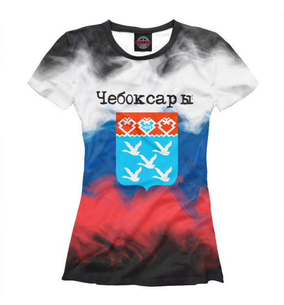 Женская футболка с изображением Чебоксары цвета Белый