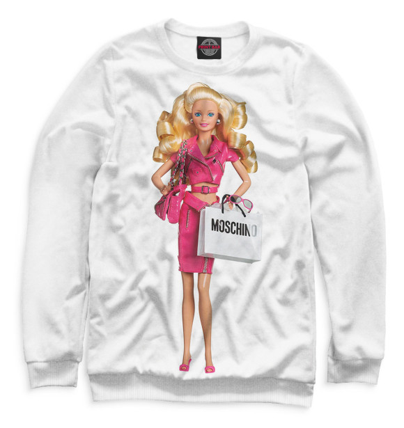 Свитшот для девочек с изображением Кукла Барби цвета Белый