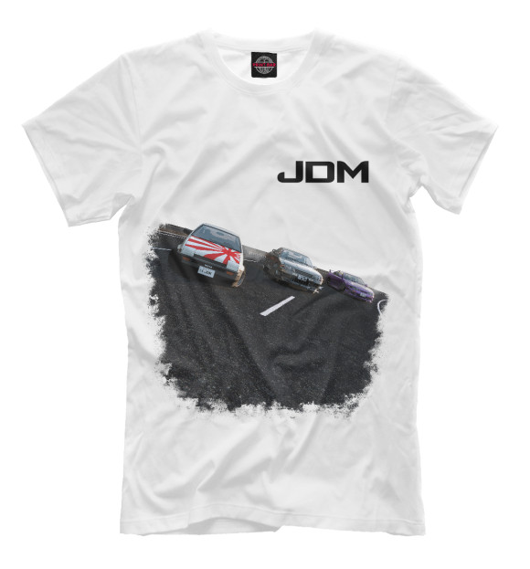 Мужская футболка с изображением JDM цвета Молочно-белый