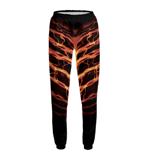 Женские спортивные штаны с изображением Огненная лава цвета Белый