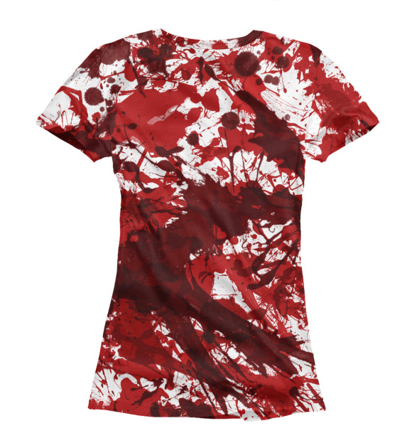 Женская футболка с изображением Кровь цвета Белый