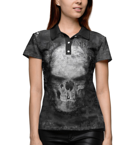 

Поло Print Bar, Белый, Череп