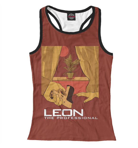 Женская майка-борцовка с изображением Леон цвета Белый