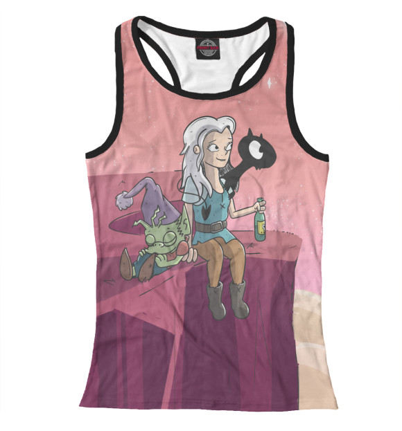 Женская майка-борцовка с изображением Разочарование цвета Белый