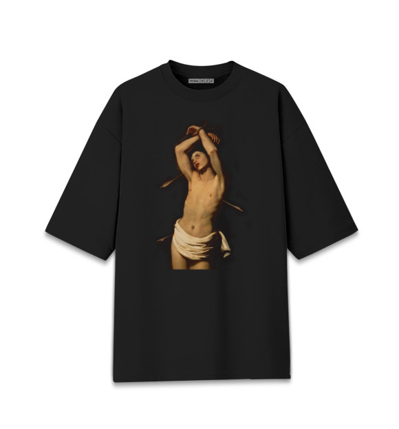 Женская футболка оверсайз с изображением РасСтрел цвета Черный