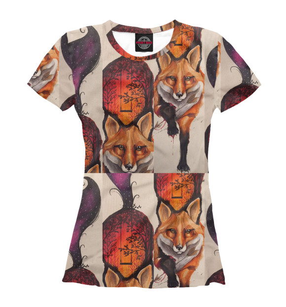 Футболка для девочек с изображением Foxy цвета Белый