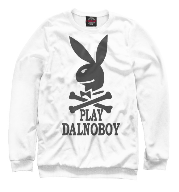 Свитшот для мальчиков с изображением Play Dalnoboy цвета Белый