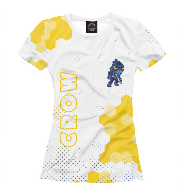 Женская футболка с изображением Brawl Stars Crow / Ворон цвета Белый