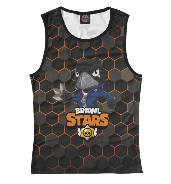Женская майка с изображением Crow (Brawl Stars) цвета Белый