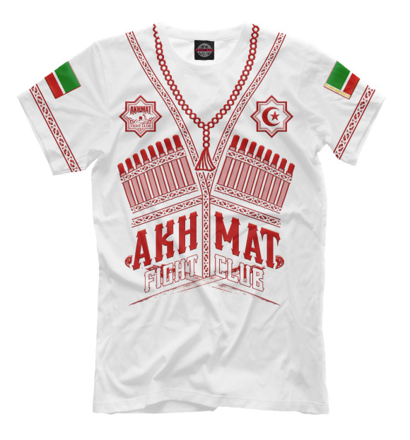 Мужская футболка с изображением Akhmat Fight Club цвета Белый