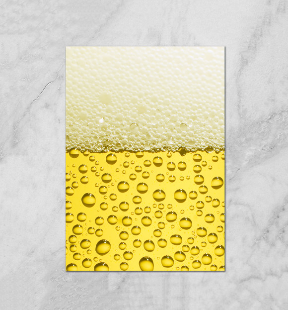 Плакат с изображением Пиво цвета Белый