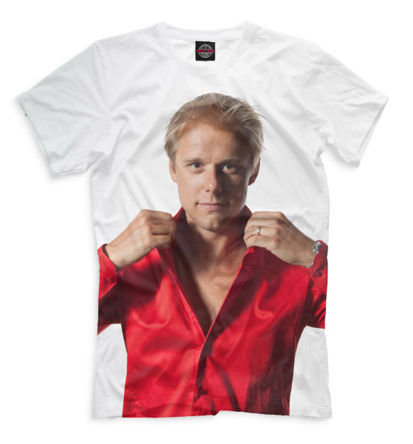 Мужская футболка с изображением Armin van Buuren цвета Молочно-белый