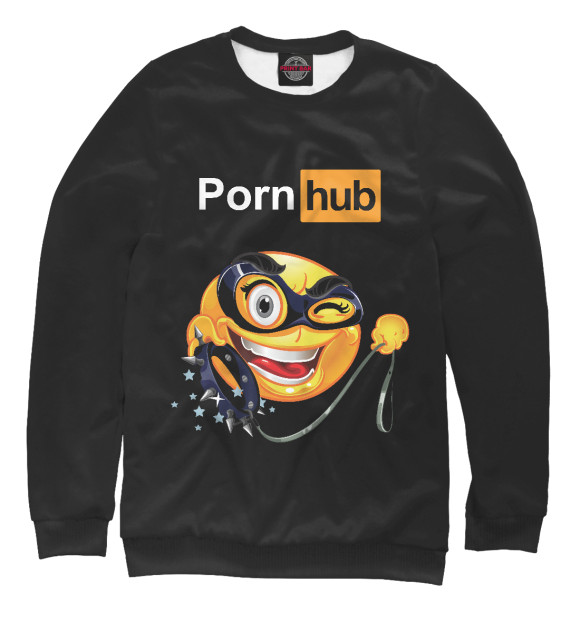 Мужской свитшот с изображением Pornohub цвета Белый