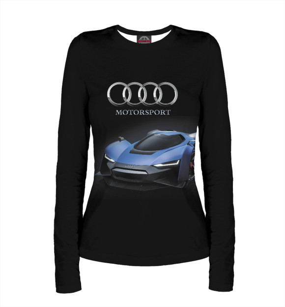 Женский лонгслив с изображением Audi Motorsport цвета Белый
