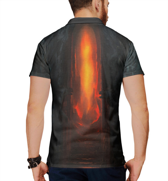 Мужское поло с изображением Diablo 2 цвета Белый