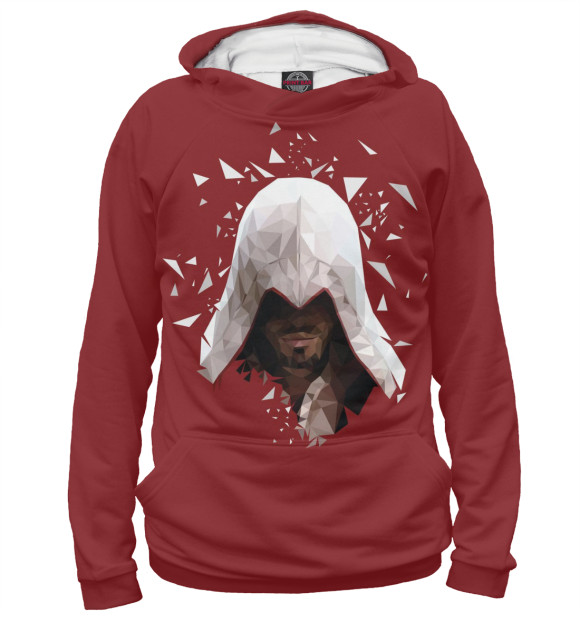Мужское худи с изображением Assassin's Creed — Эцио Аудиторе цвета Белый