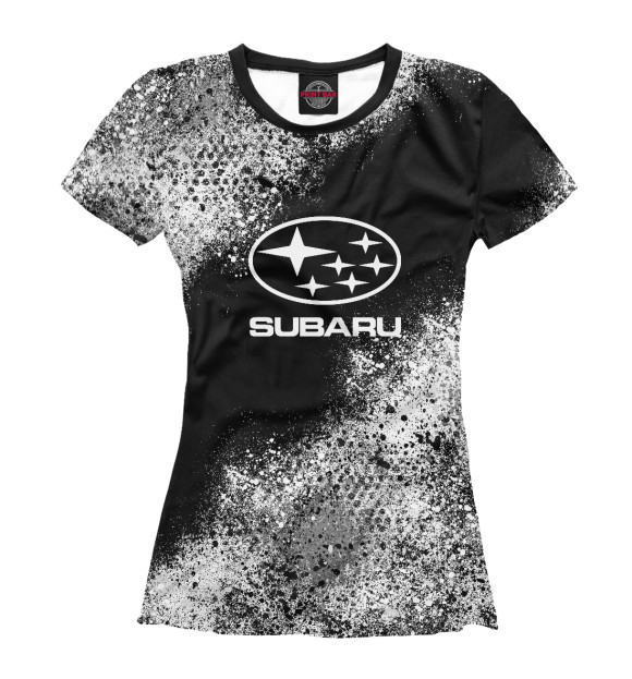 Футболка для девочек с изображением Subaru splatter цвета Белый