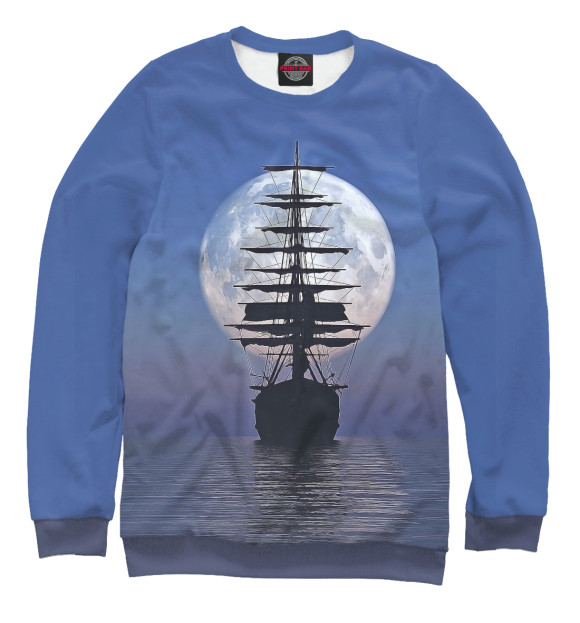 Женский свитшот с изображением Ship boat цвета Белый