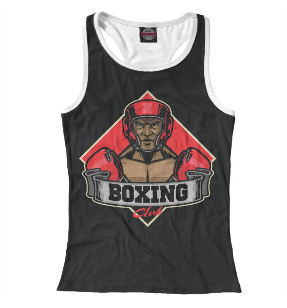 Женская майка-борцовка с изображением Бокс цвета Белый