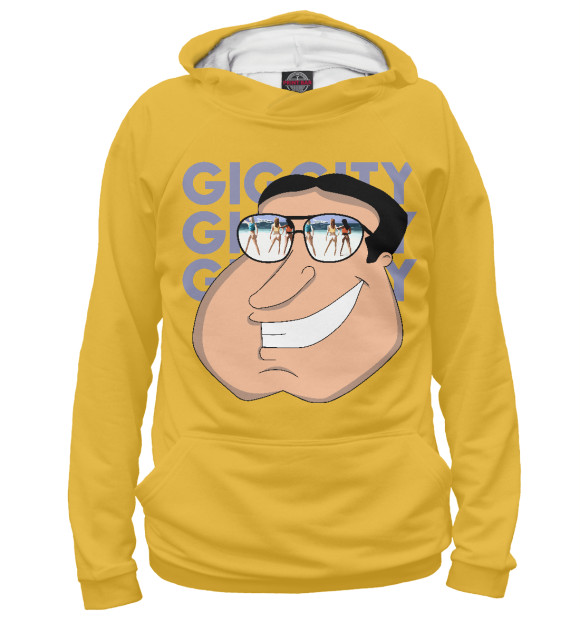 Мужское худи с изображением Giggity цвета Белый