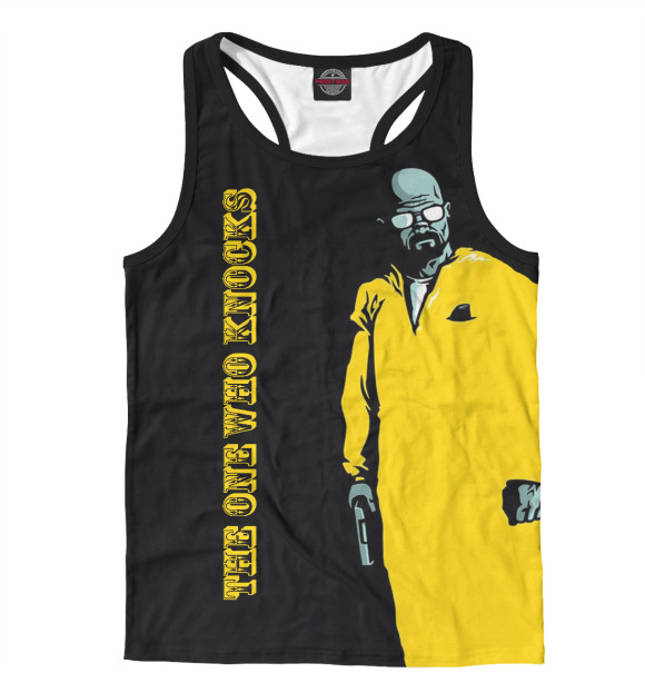 Мужская майка-борцовка с изображением Тот кто стучит в дверь цвета Белый